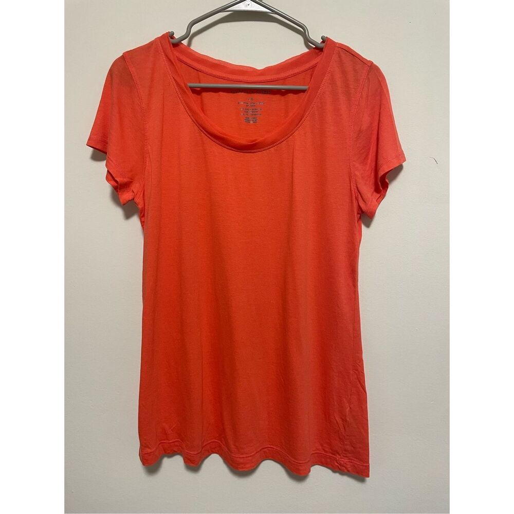 Van Heusen Large Womens Orange Basic Short Sleeve Shirt NEW